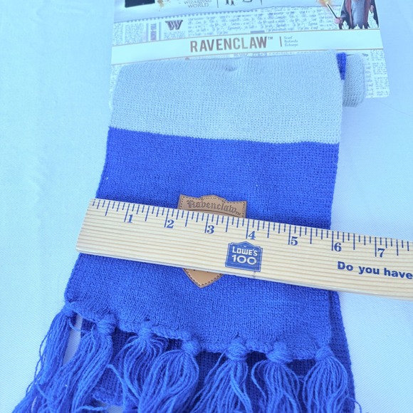Harry Potter Ravenclaw Scarf Wizarding World Adult Knit Blue Grey Fringe New - Picture 4 of 5